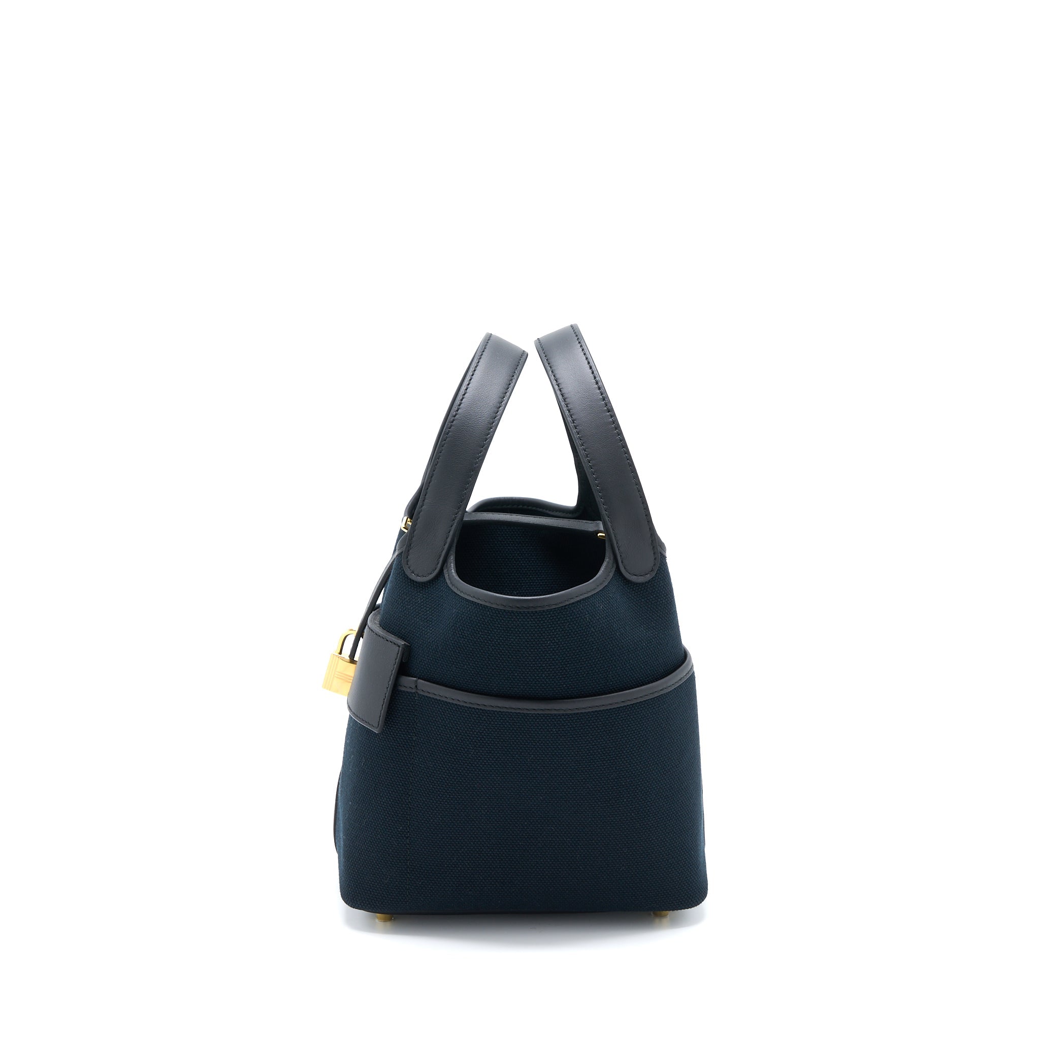 HERMES CARGO PICOTIN 18 POCKET BAG CANVAS/SWIFT BLACK GHW