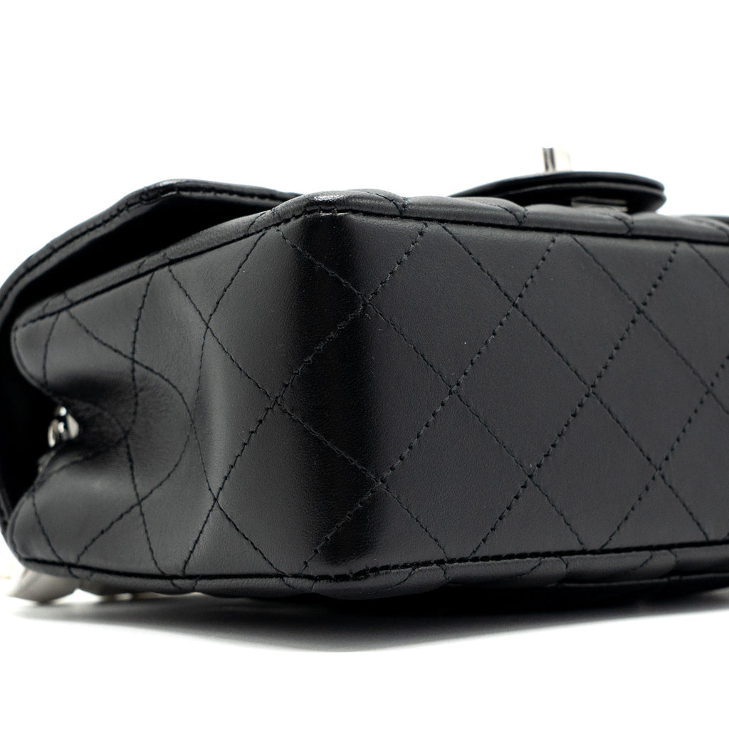 CHANEL MINI RECTANGULAR FLAP BAG LAMBSKIN BLACK SHW  (MICROCHIP)