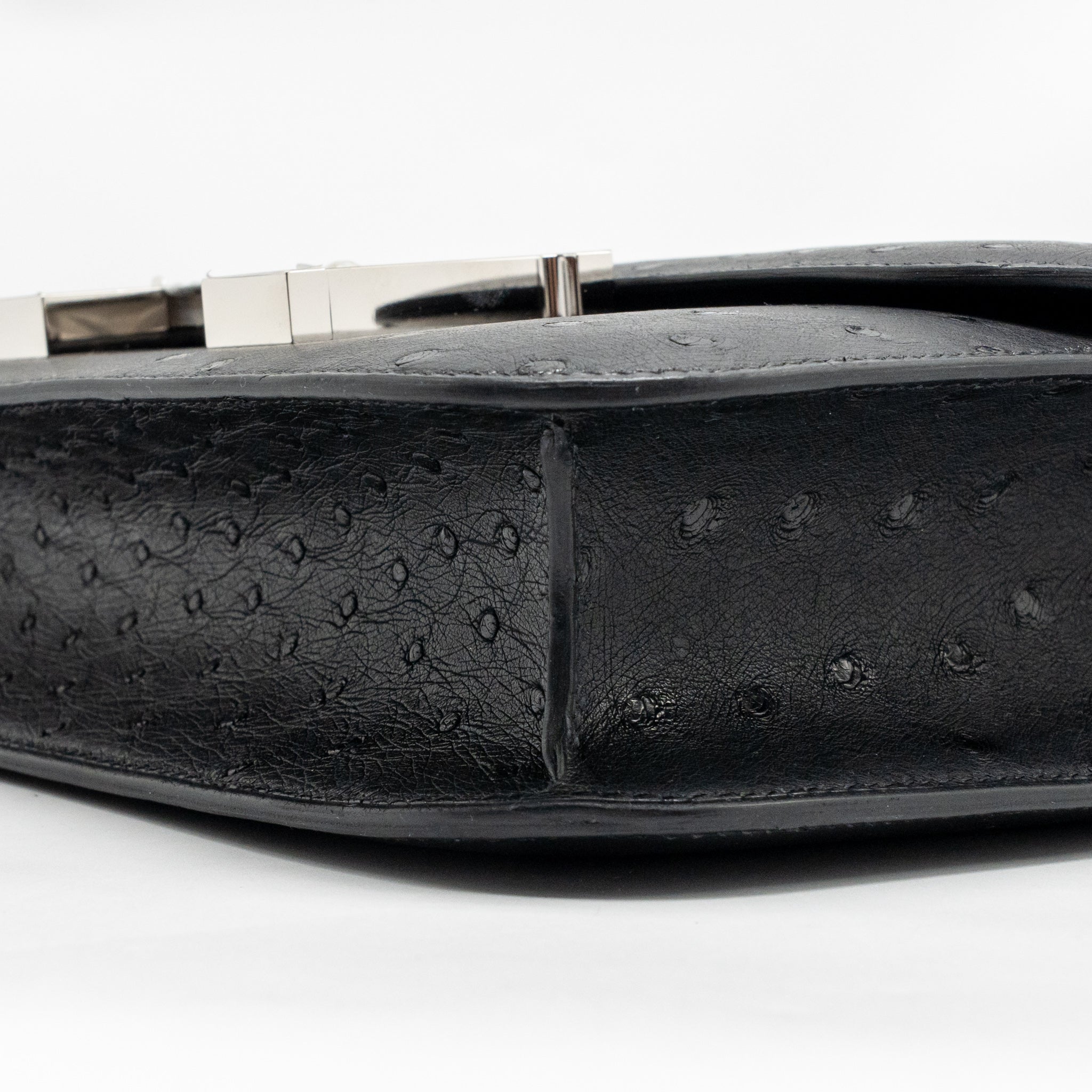 HERMES CONSTANCE 24 OSTRICH BLACK SHW