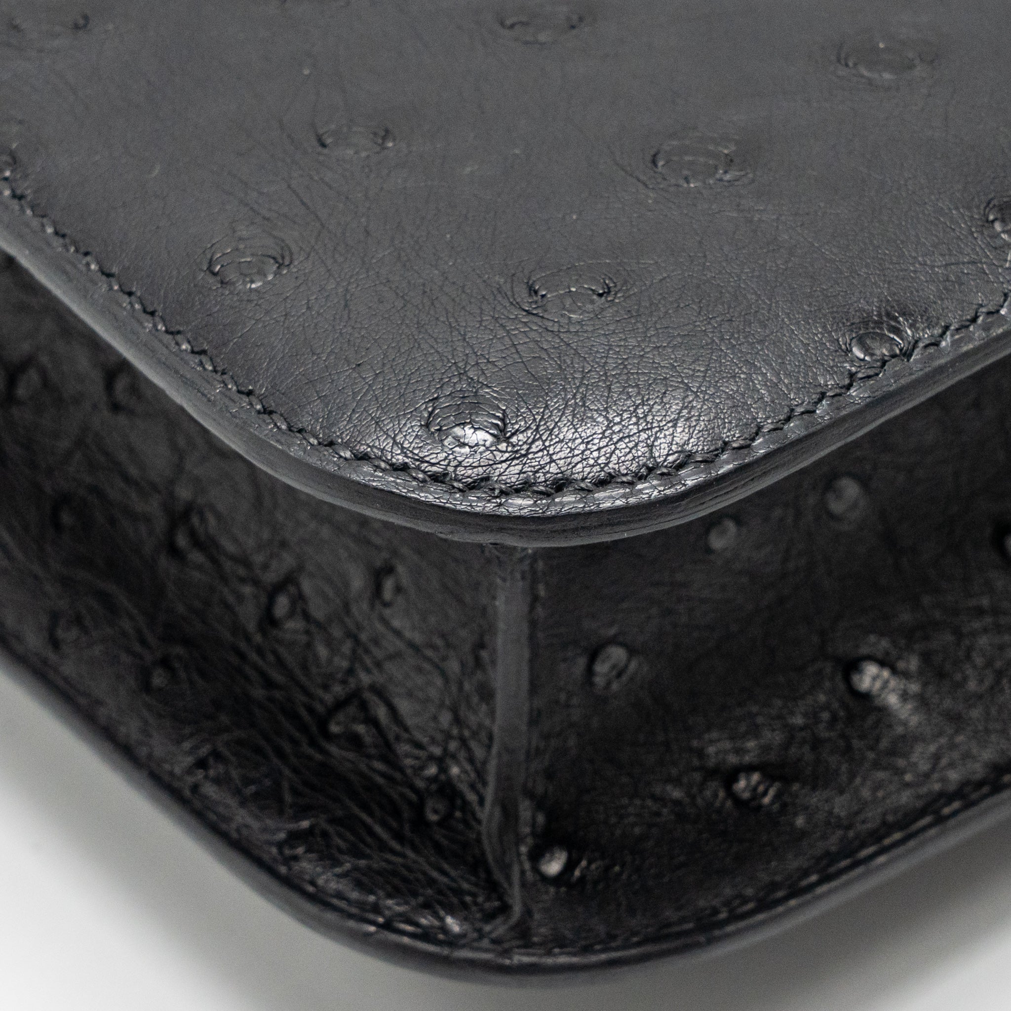 HERMES CONSTANCE 24 OSTRICH BLACK SHW