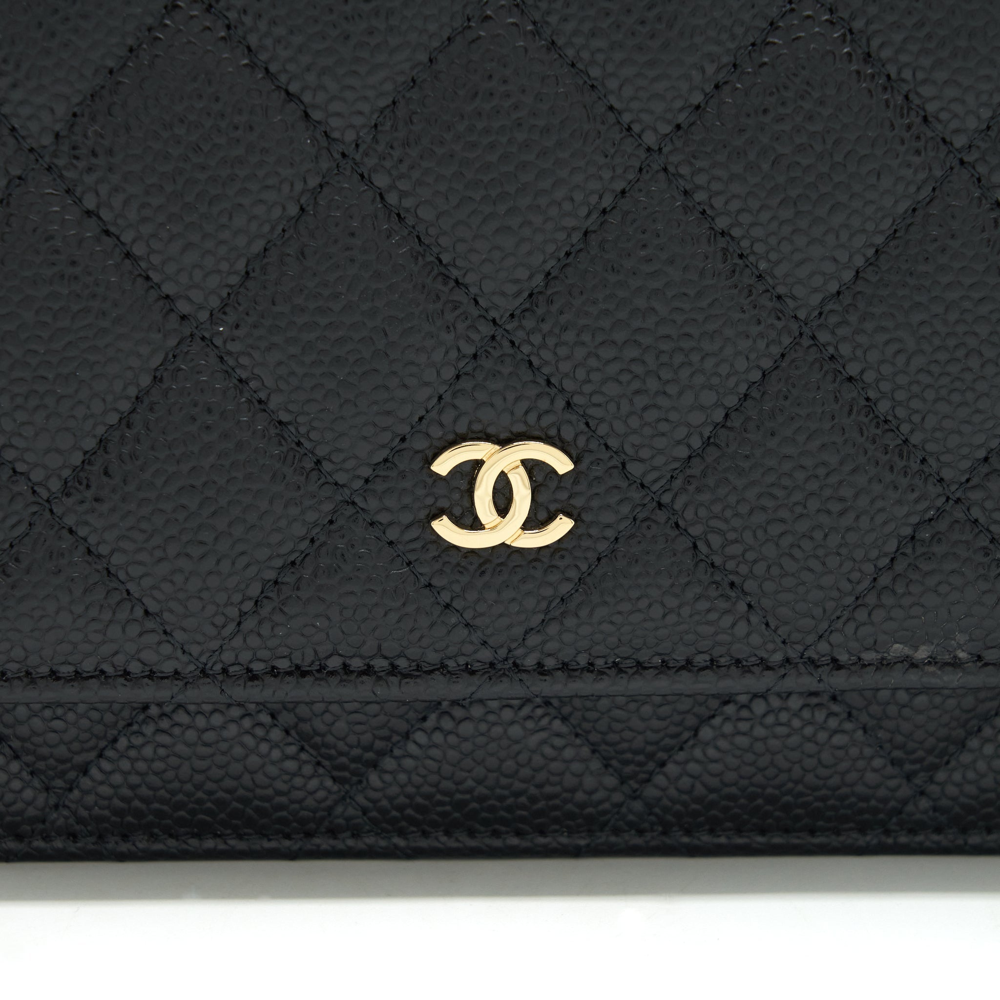 CHANEL CLASSIC WALLET ON CHAIN CAVIAR BLACK GHW