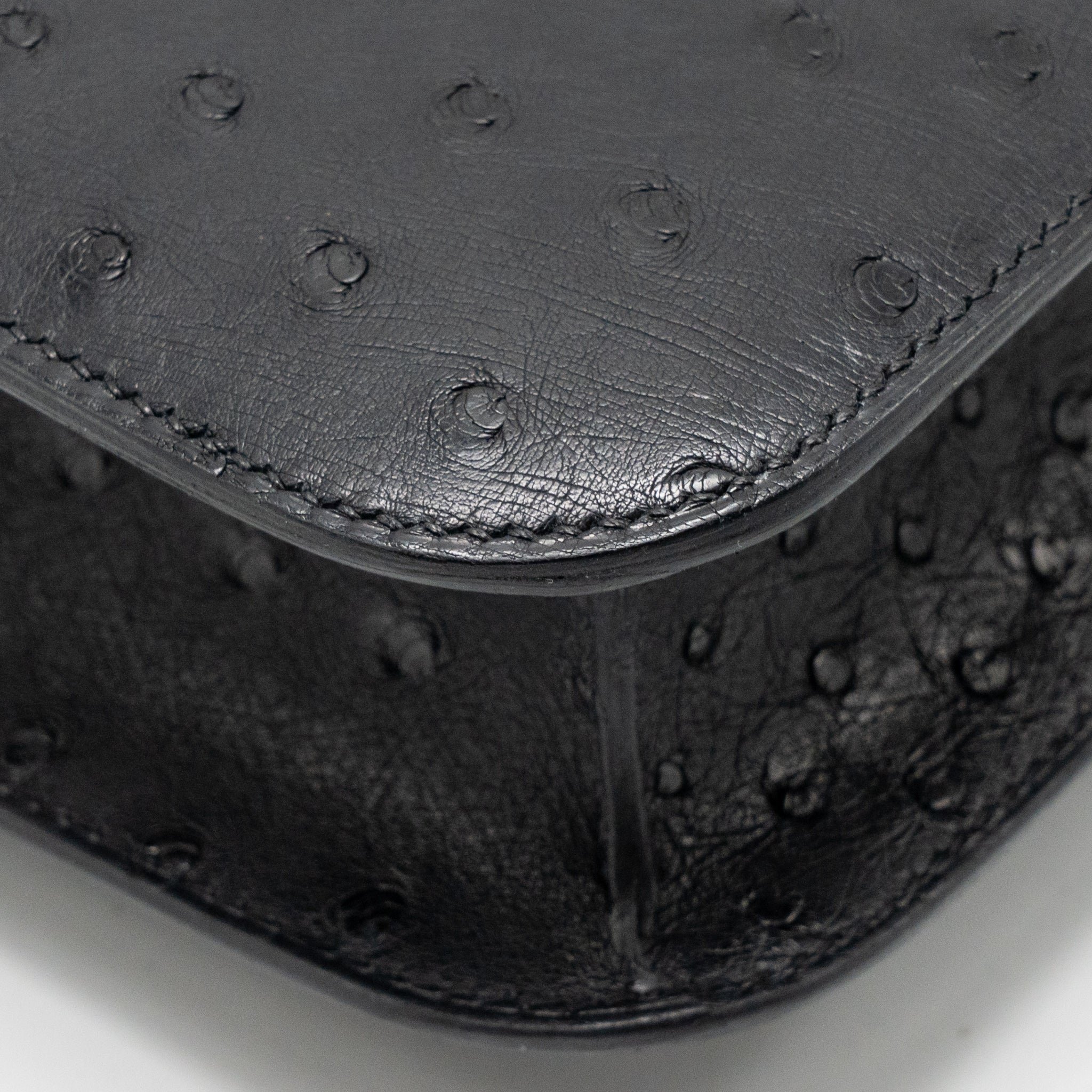 HERMES CONSTANCE 24 OSTRICH BLACK SHW