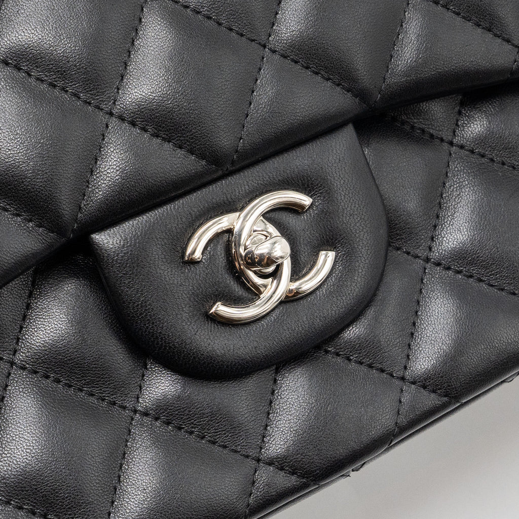 CHANEL JUMBO CLASSIC DOUBLE FLAP LAMBSKIN BLACK SHW