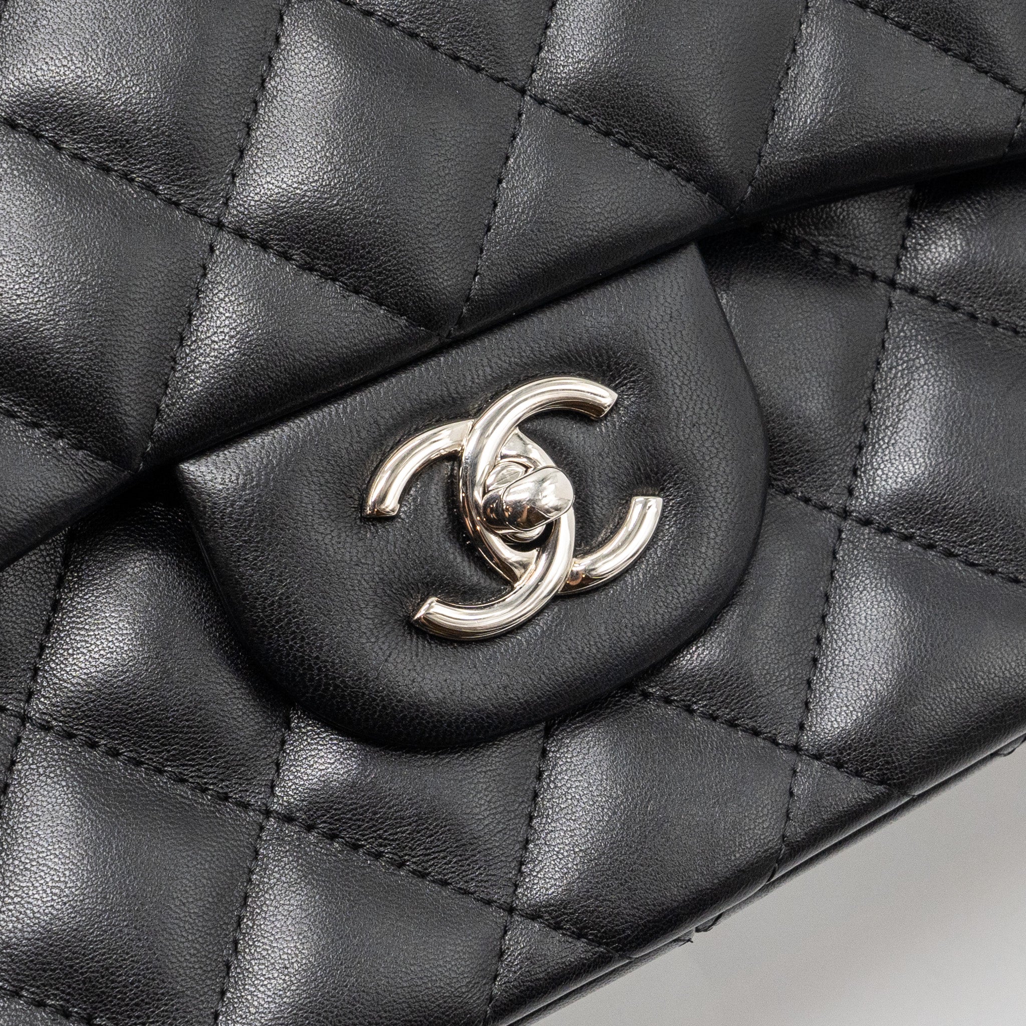 CHANEL JUMBO CLASSIC DOUBLE FLAP LAMBSKIN BLACK SHW