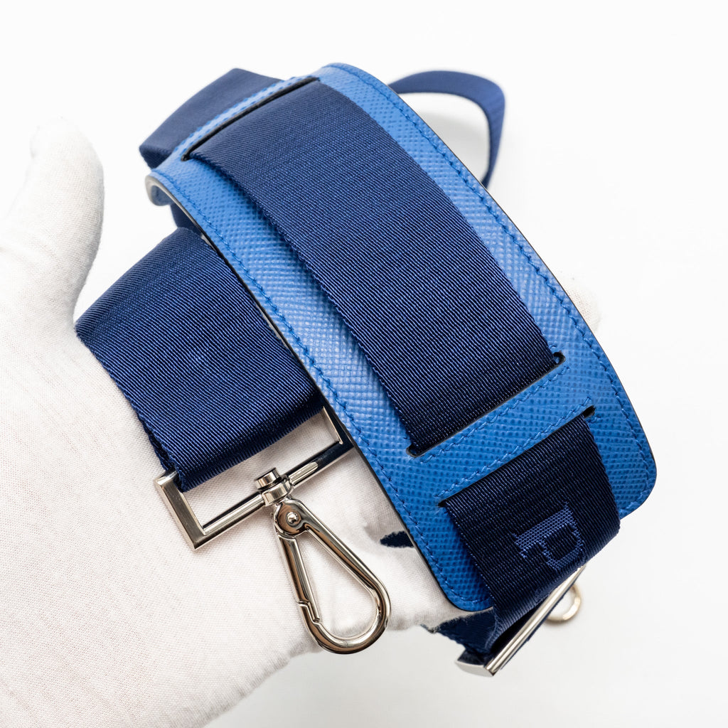 PRADA SAFFIANO BRIEFCASE AZZURRO SHW