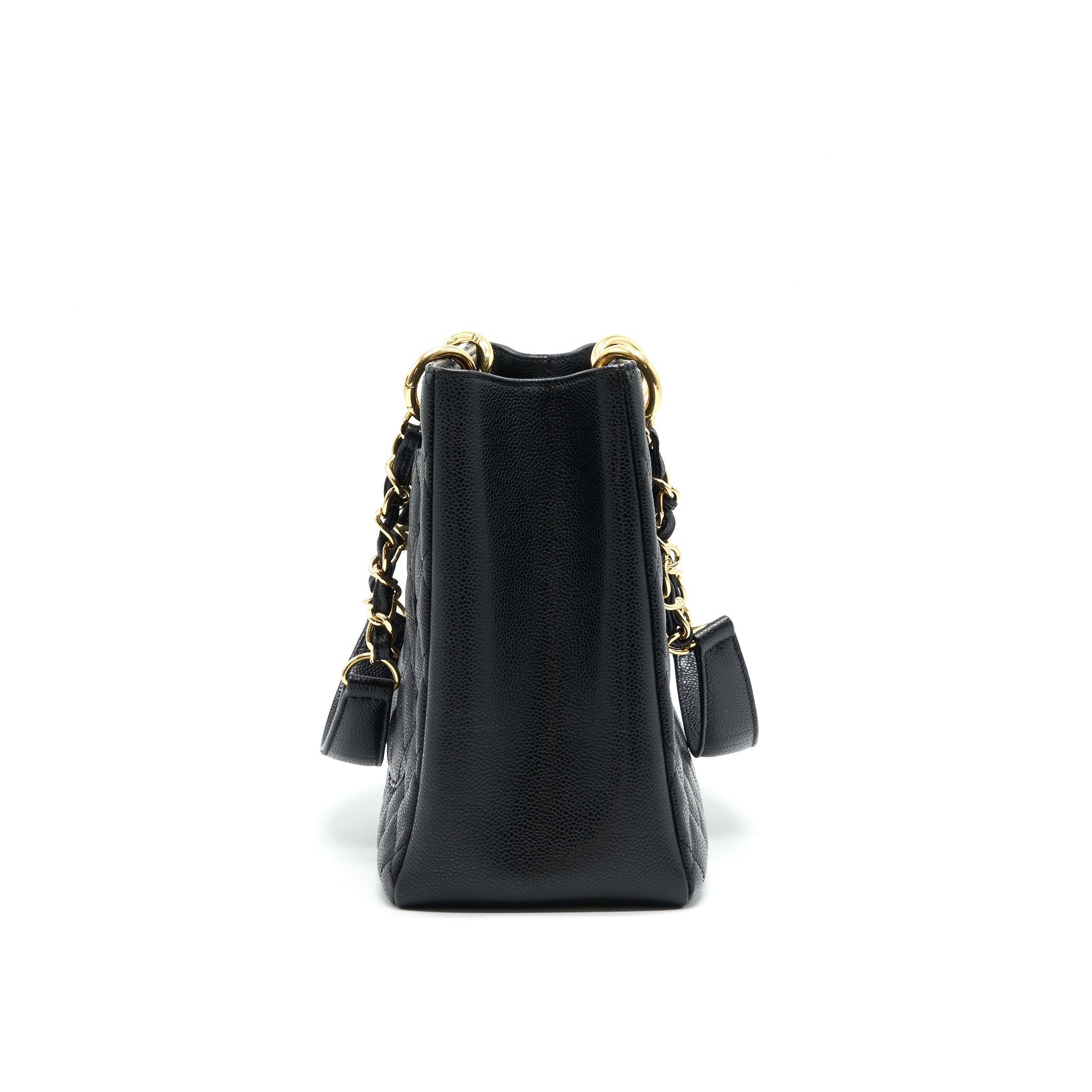 CHANEL GRANT SHOPPING TOTE BAG GST BLACK CAVIAR GHW