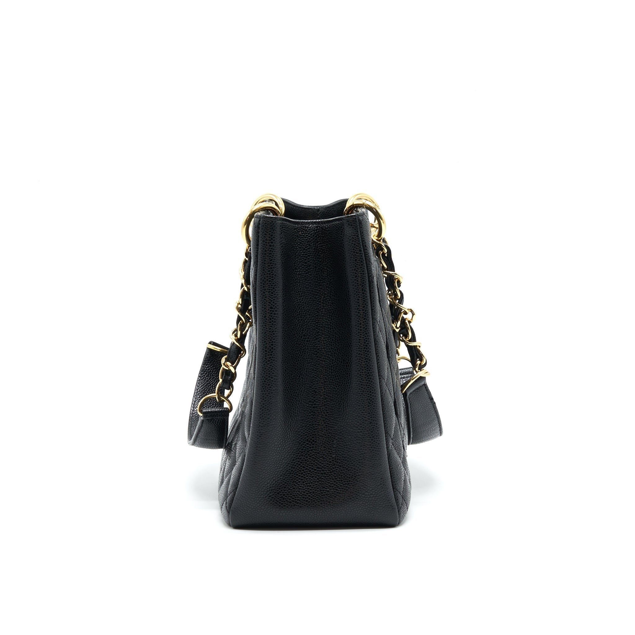 CHANEL GRANT SHOPPING TOTE BAG GST BLACK CAVIAR GHW