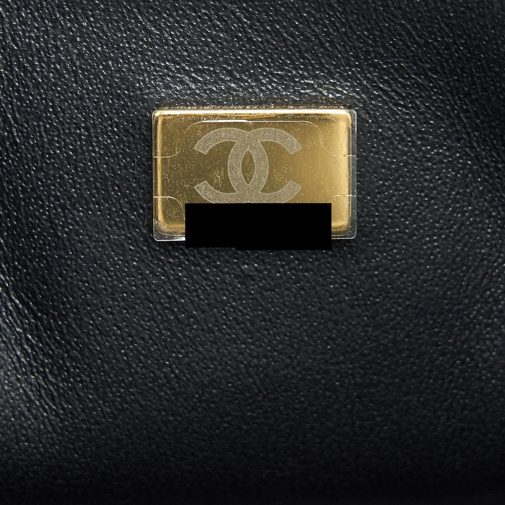 CHANEL 22C MINI SQUARE FLAP BAG LAMBSKIN BLACK LGHW(MICROCHIP)