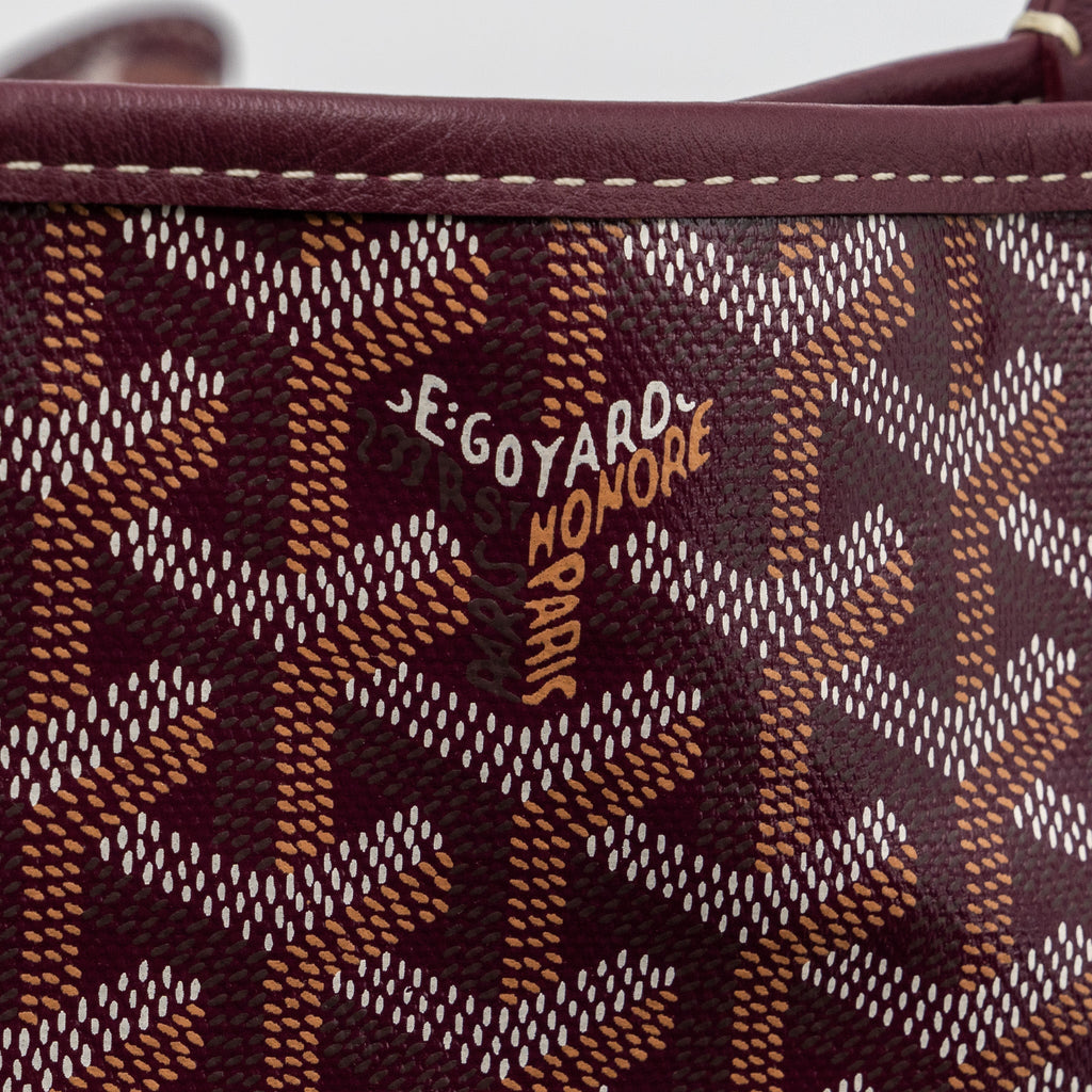 GOYARD ANJOU MINI TOTE CANVAS/CALFSKIN BURGUNDY SHW