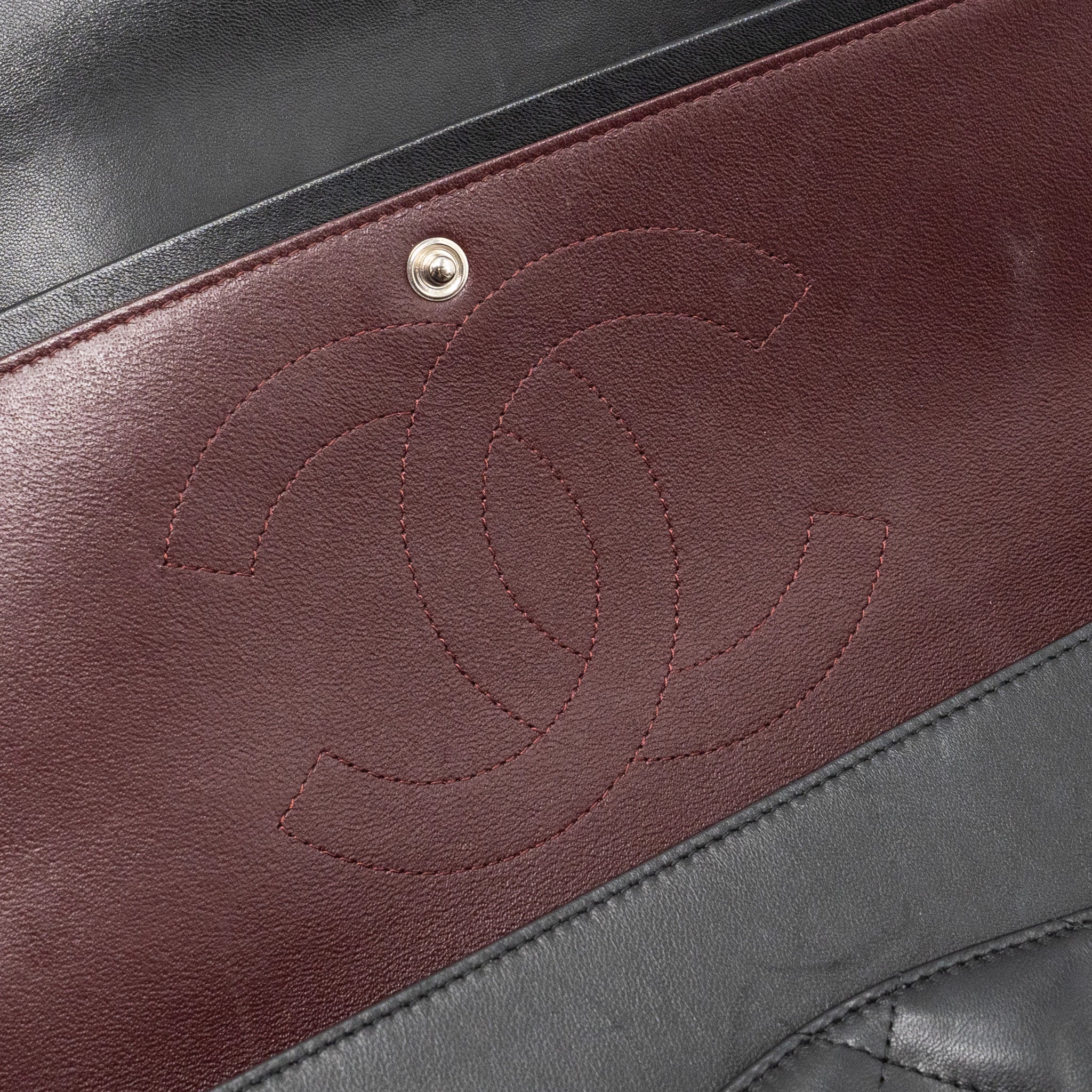 CHANEL JUMBO CLASSIC DOUBLE FLAP LAMBSKIN BLACK SHW