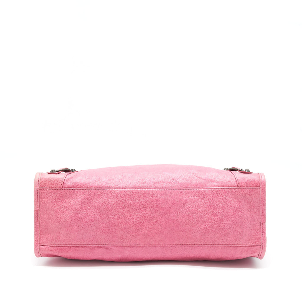 BALENCIAGA CLASSIC CITY BAG PINK RUTHENIUM HARDWARE