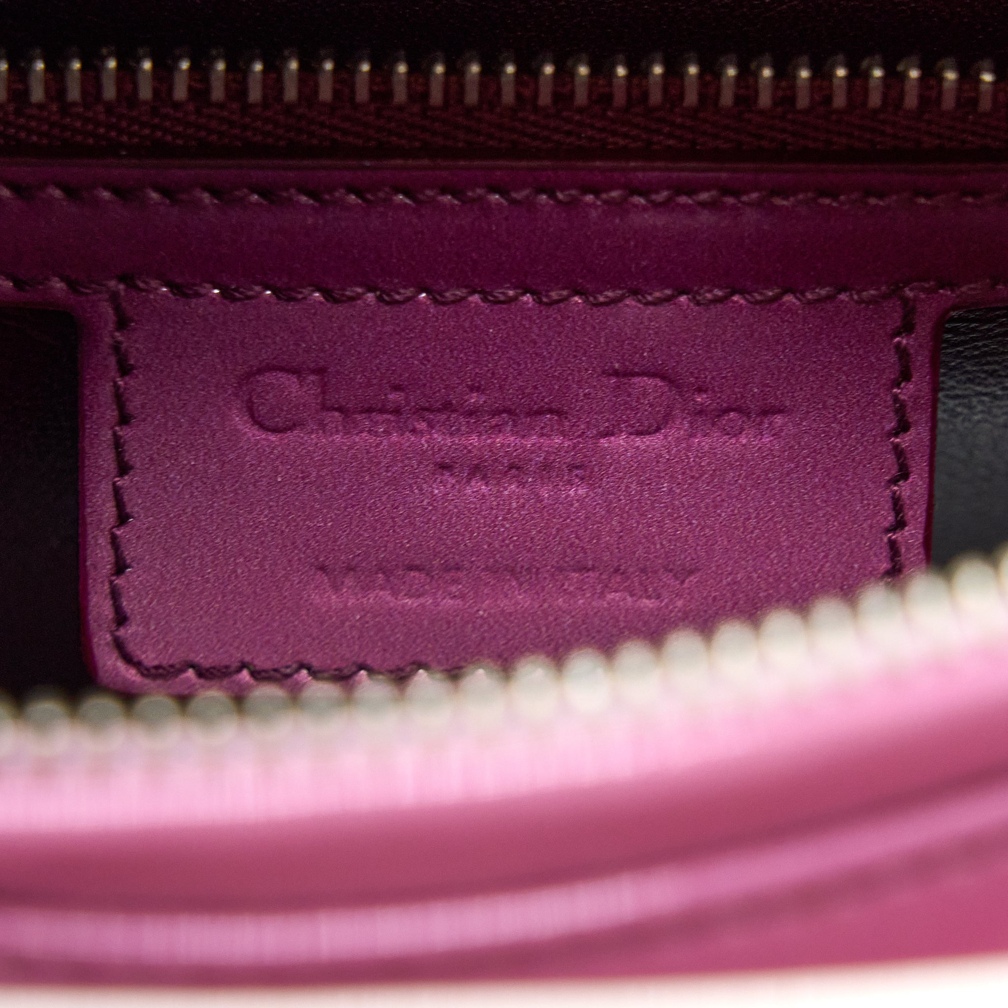 DIOR MEDIUM LADY DIOR PATENT WHITE/PURPLE SHW