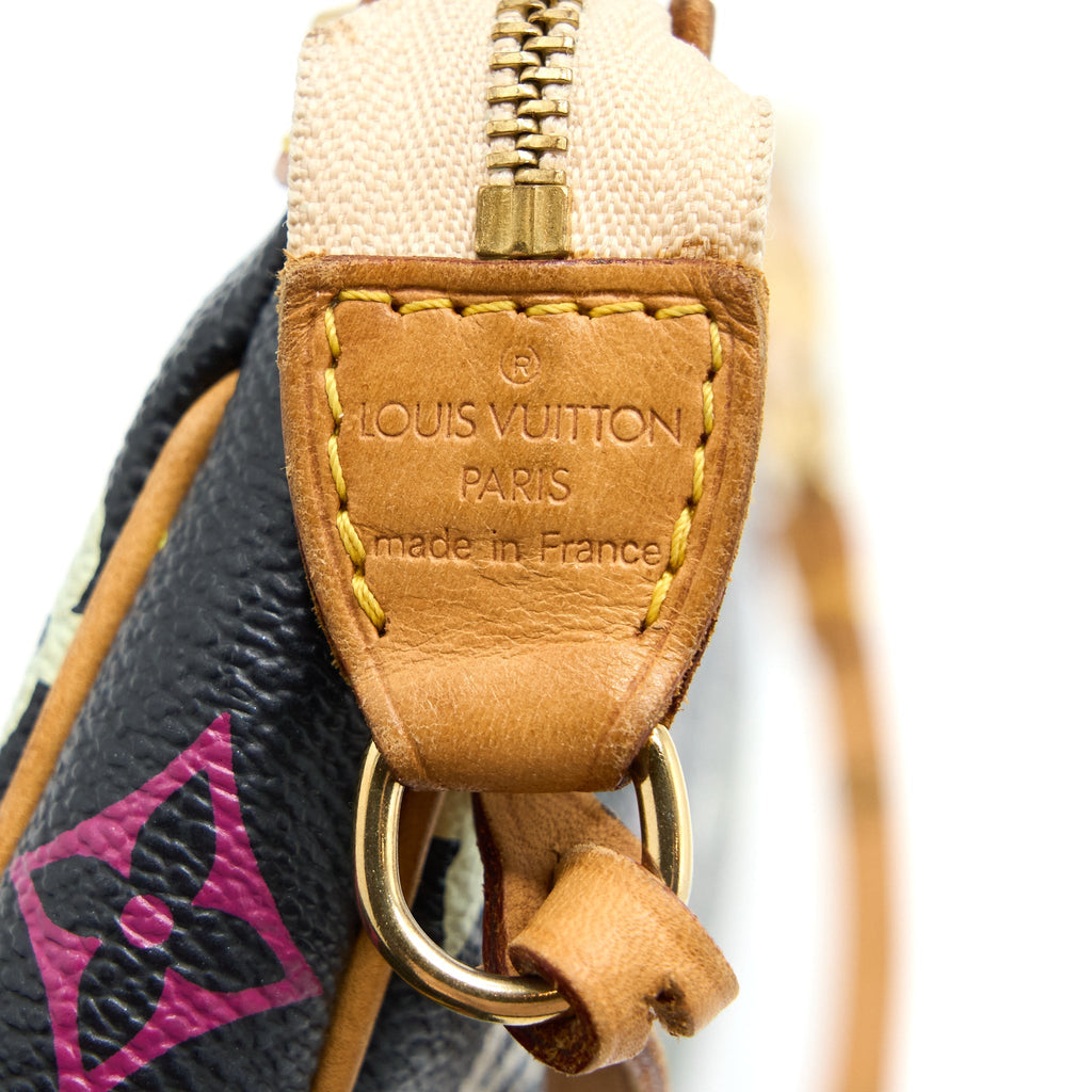 LOUIS VUITTON VINTAGE POCHETTE ACCESSORIES MULTICOLOUR MONOGRAM CANVAS BLACK GHW