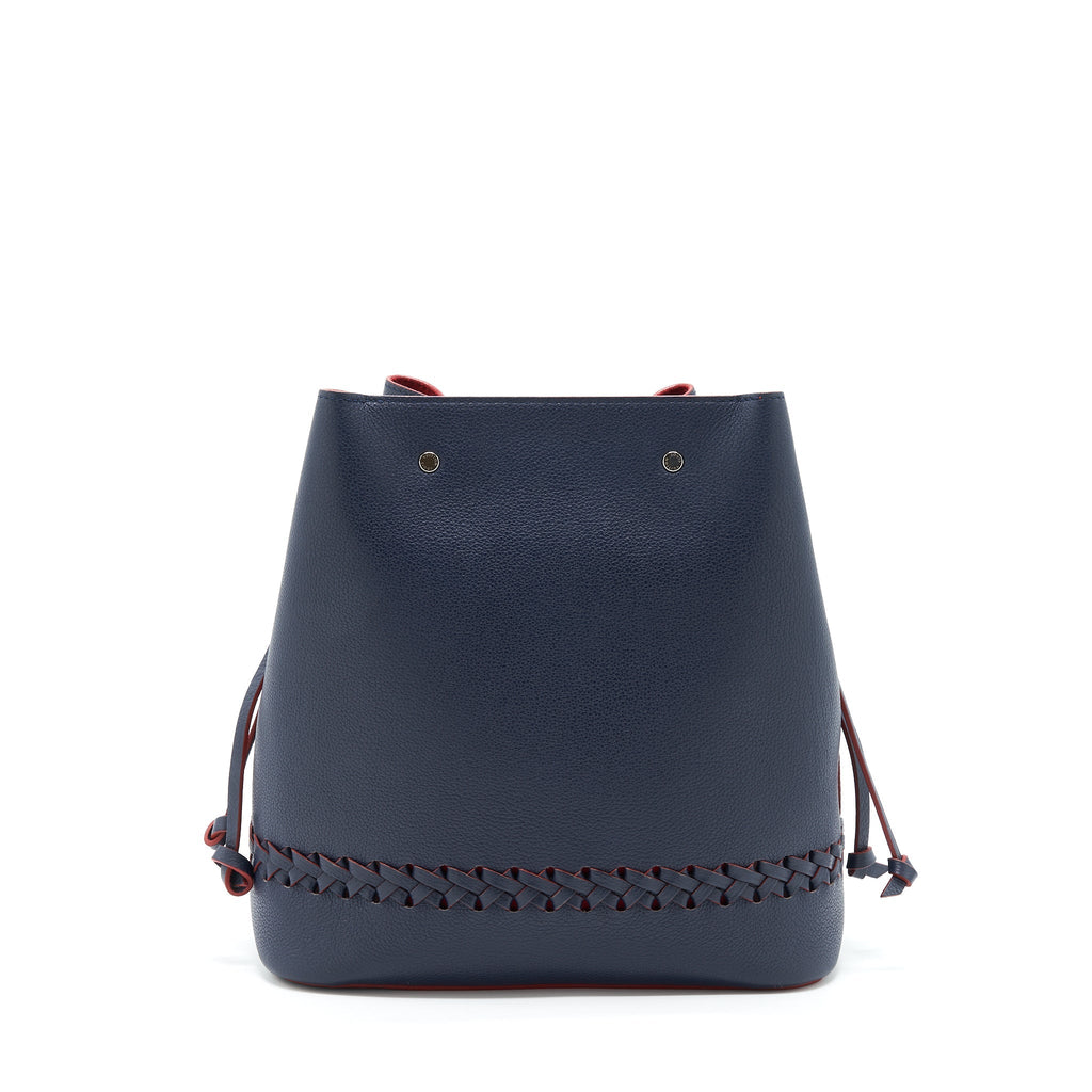 LOUIS VUITTON LOCKME BUCKET BAG NAVY/RED WITH AN EXTRA BAG CHARM SHW