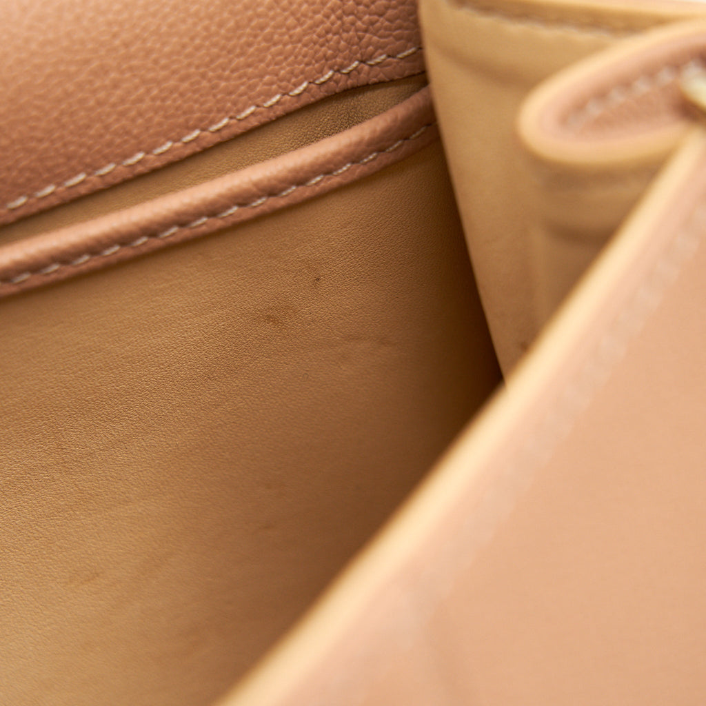 DELVAUX MINI BRILLIANT BAG GRAINED CALFSKIN BEIGE GHW