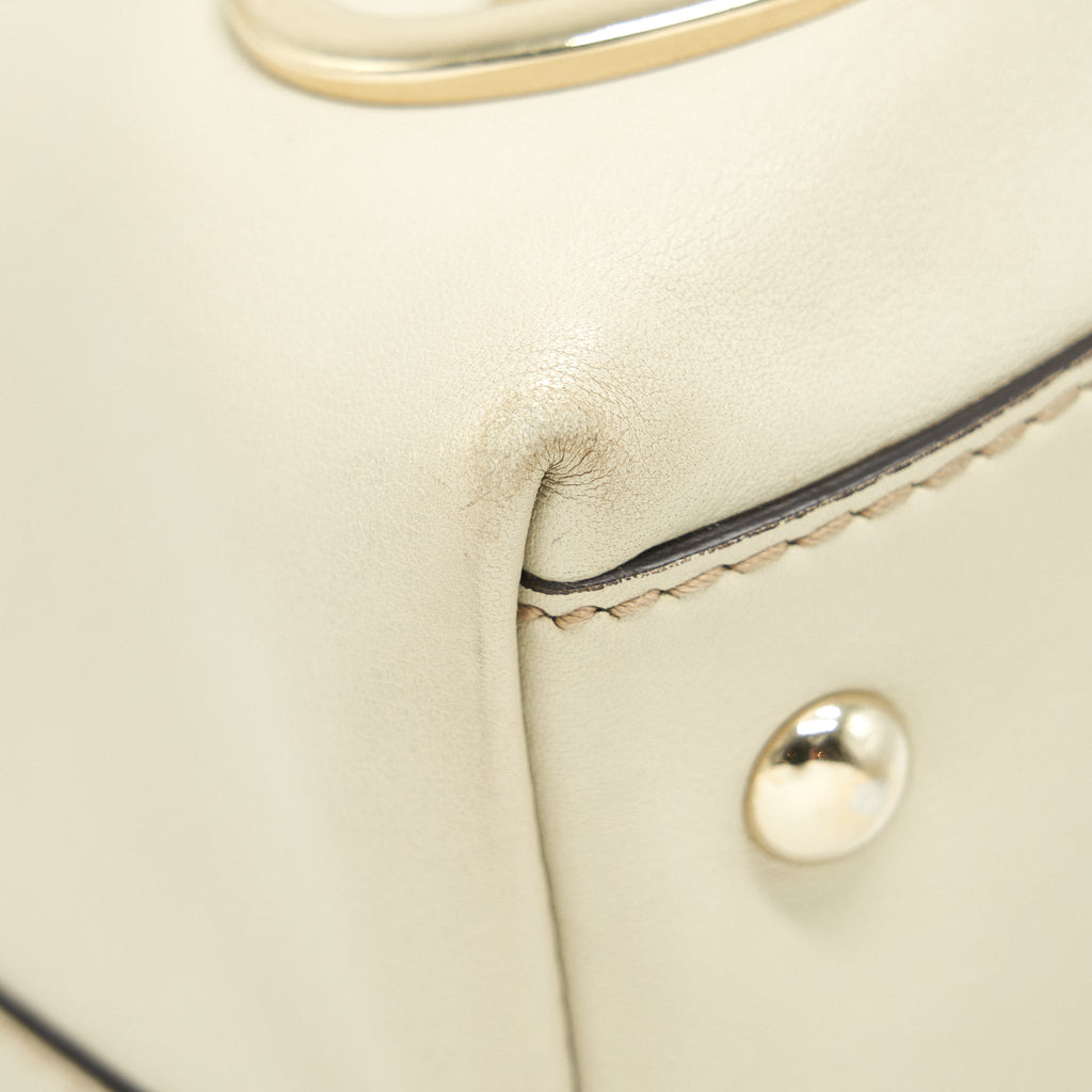 GUCCI VINTAGE SHOULDER BAG WHITE/EXTRA WALLET