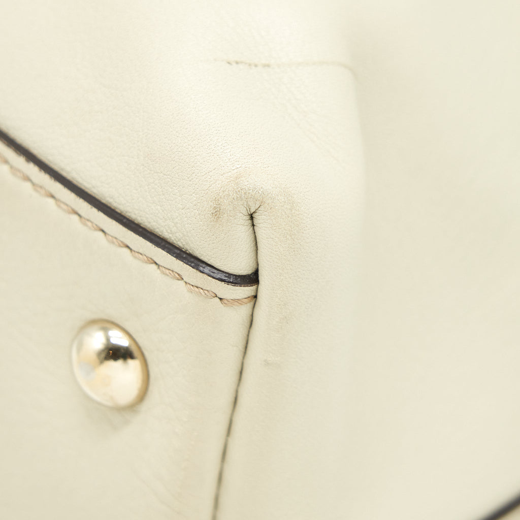 GUCCI VINTAGE SHOULDER BAG WHITE/EXTRA WALLET