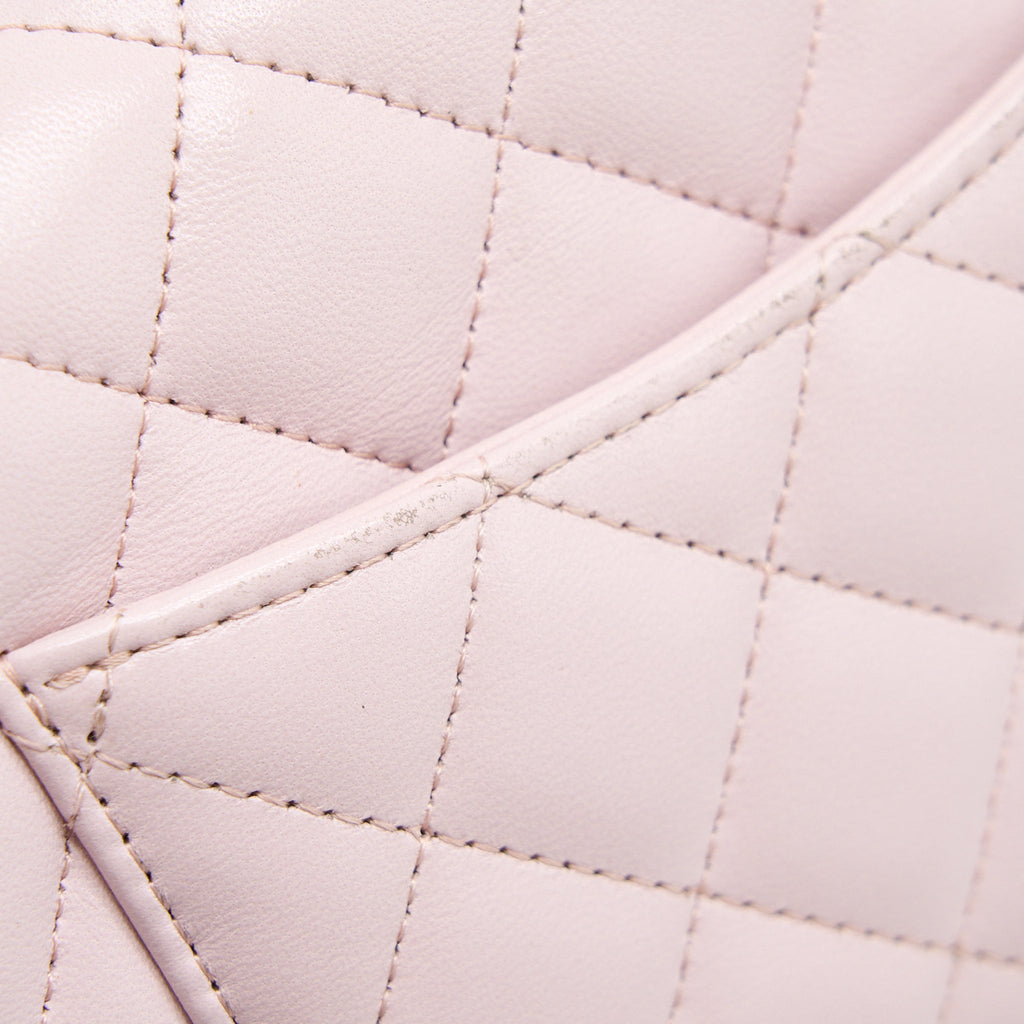 CHANEL MINI RECTANGULAR FLAP BAG LAMBSKIN LIGHT PINK SHW