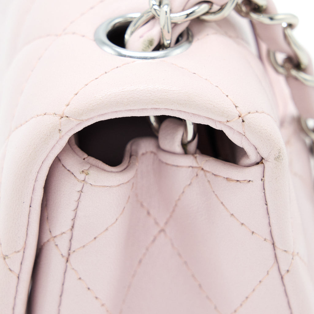 CHANEL MINI RECTANGULAR FLAP BAG LAMBSKIN LIGHT PINK SHW