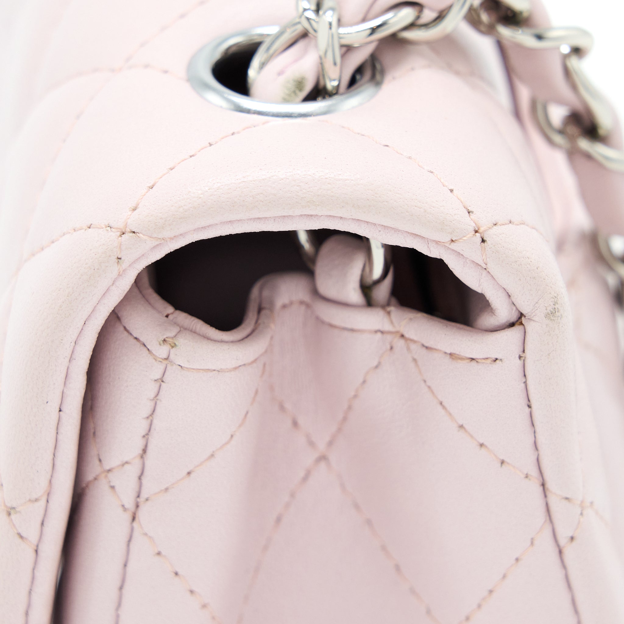 CHANEL MINI RECTANGULAR FLAP BAG LAMBSKIN LIGHT PINK SHW