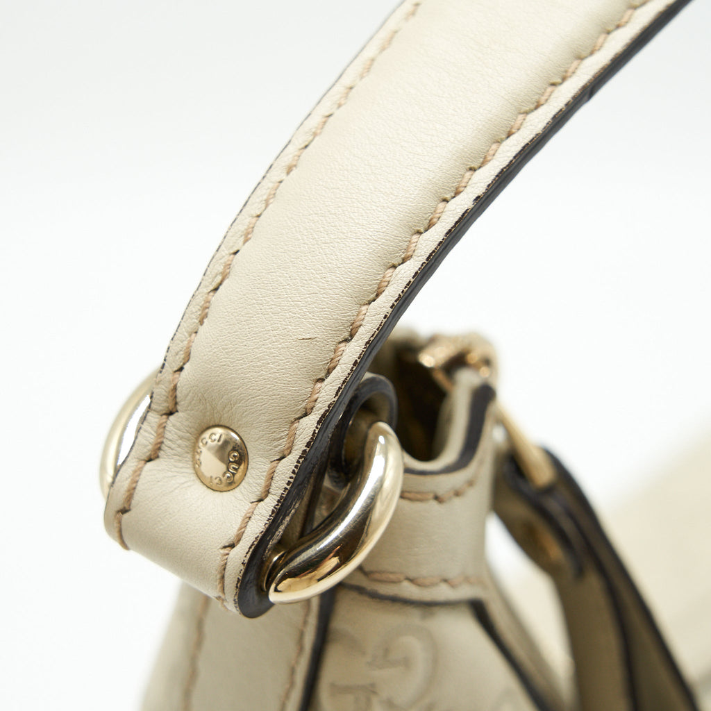GUCCI VINTAGE SHOULDER BAG WHITE/EXTRA WALLET