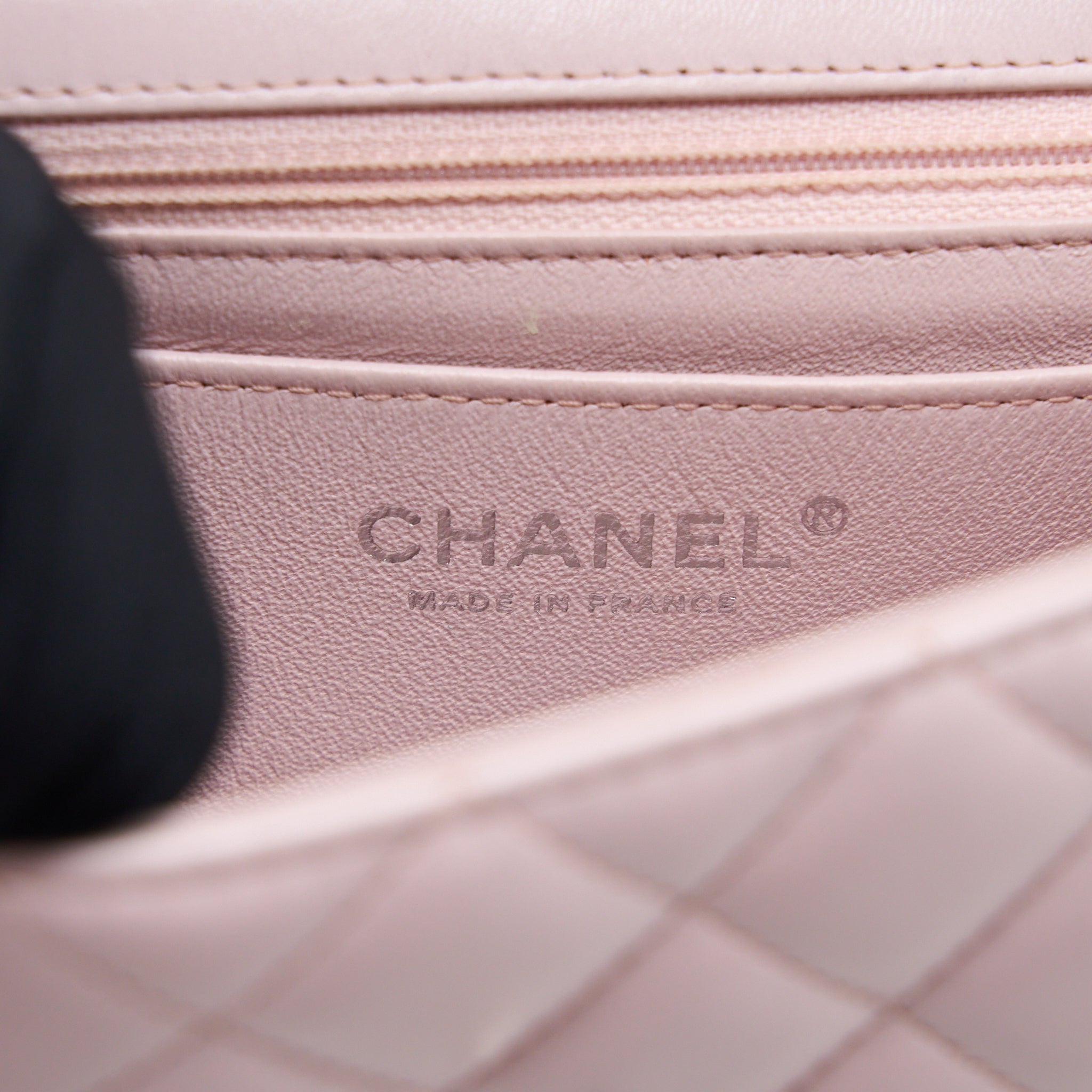 CHANEL MINI RECTANGULAR FLAP BAG LAMBSKIN LIGHT PINK SHW