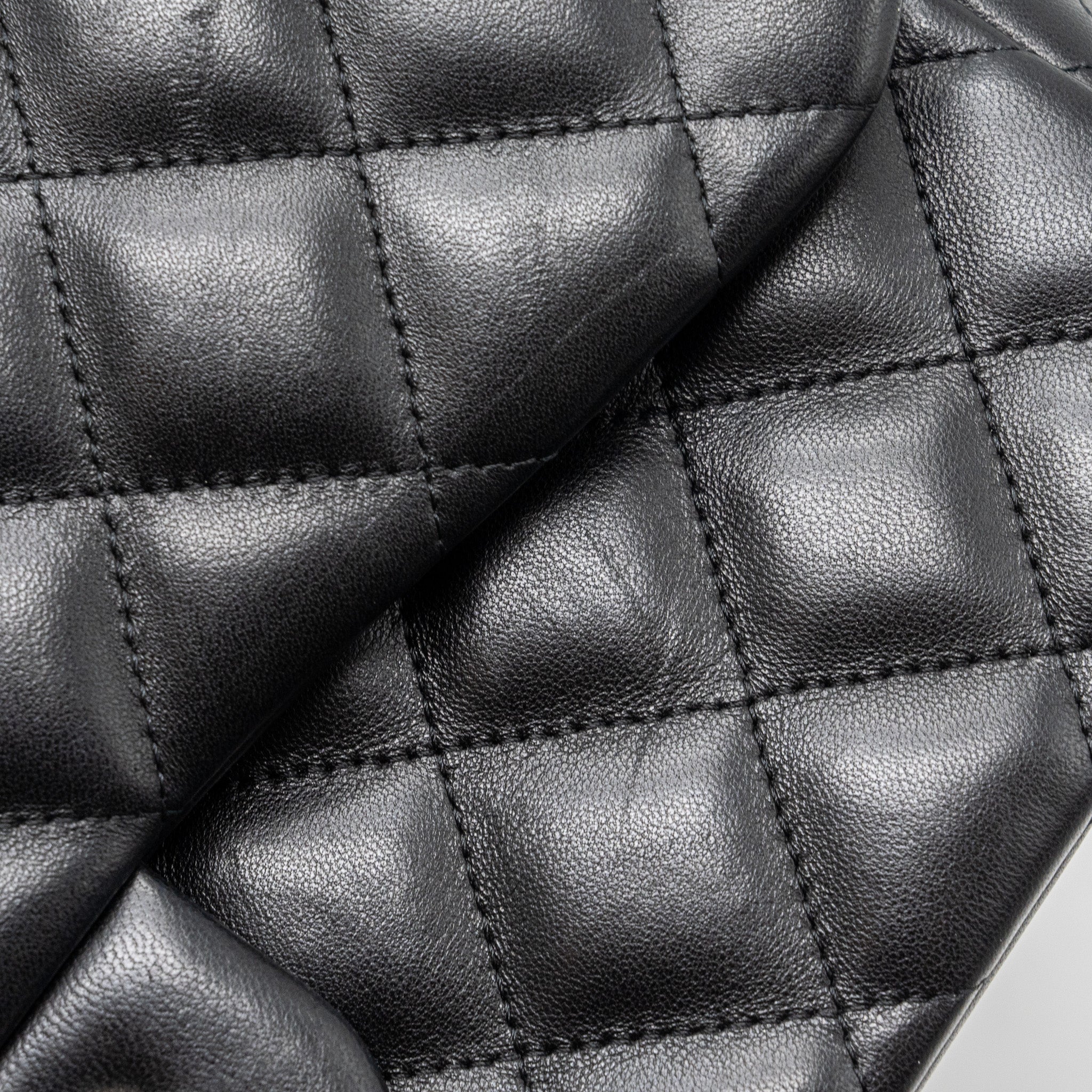 CHANEL JUMBO CLASSIC DOUBLE FLAP LAMBSKIN BLACK SHW