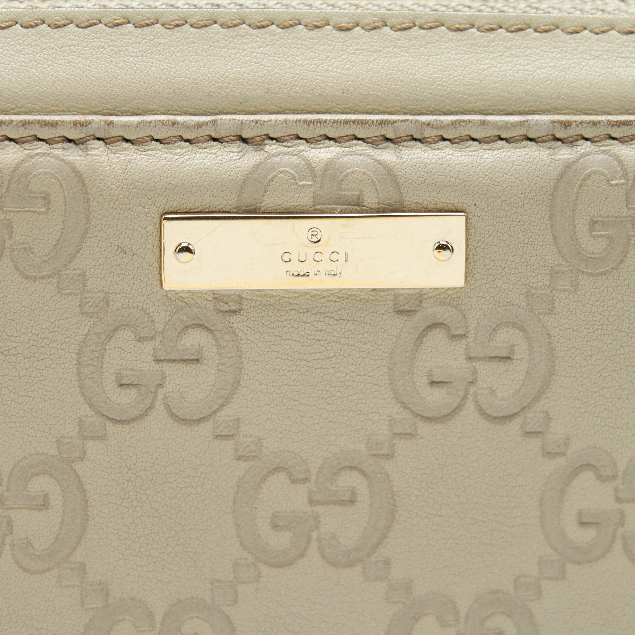 GUCCI VINTAGE SHOULDER BAG WHITE/EXTRA WALLET