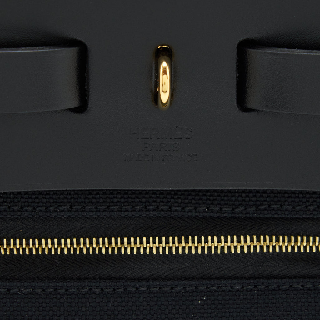 HERMES HERBAG ZIP 31 BAG BLACK GHW