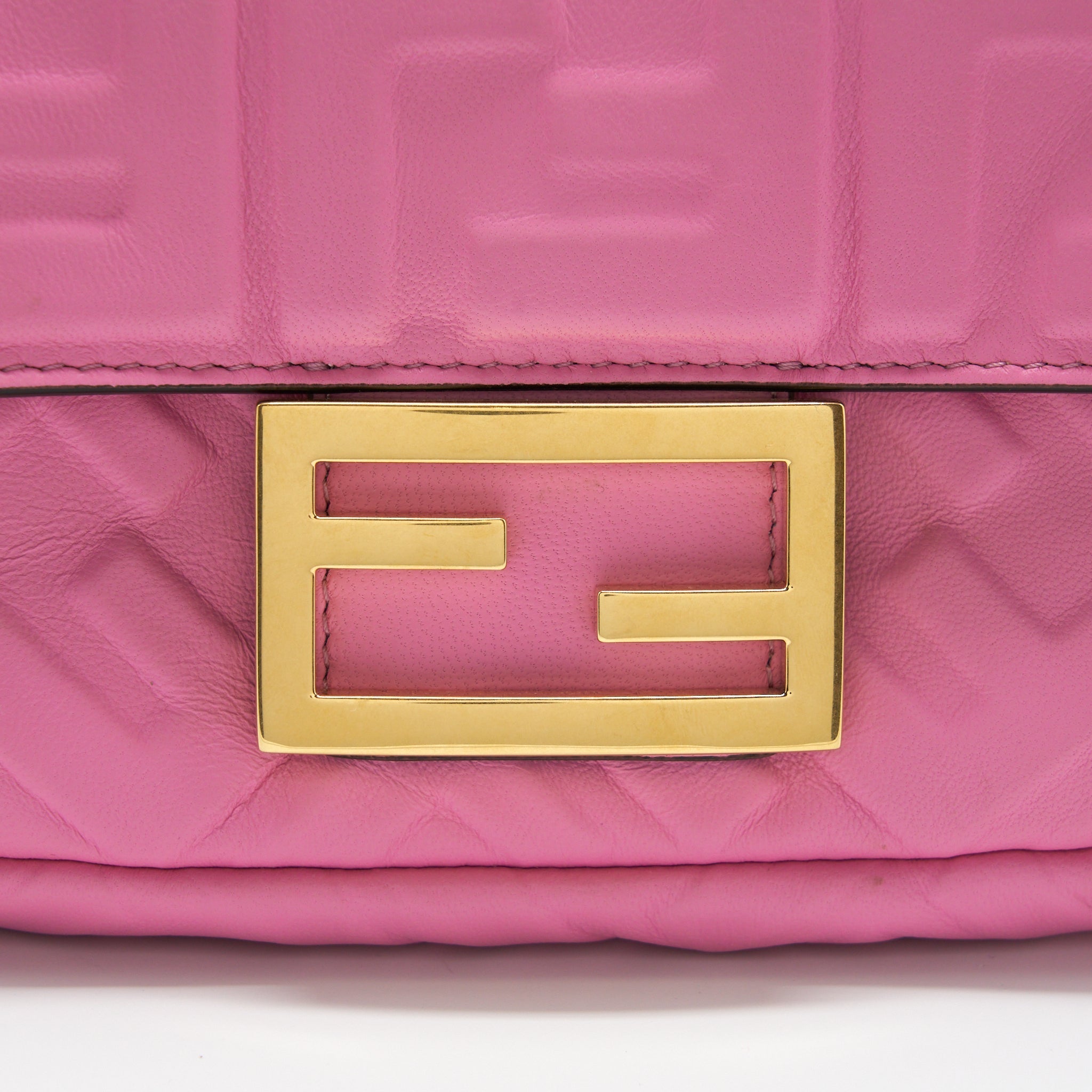 FENDI MINI BAGUETTE LAMBSKIN PINK GHW