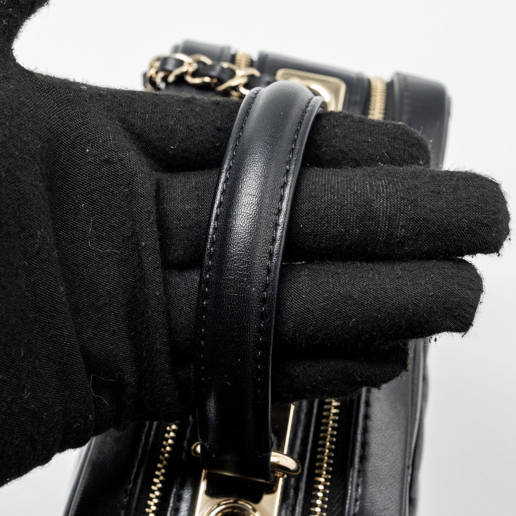 CHANEL TRENDY CC TOP HANDLE VANITY BAG LAMBSKIN BLACK GHW