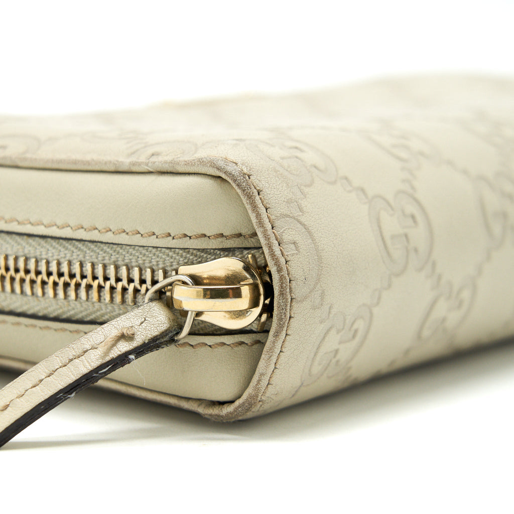 GUCCI VINTAGE SHOULDER BAG WHITE/EXTRA WALLET