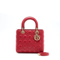 DIOR MEDIUM LADY DIOR LAMBSKIN RED GHW