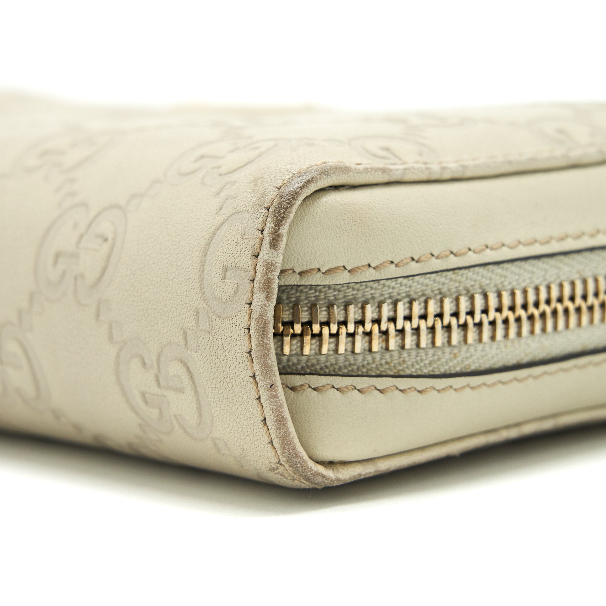 GUCCI VINTAGE SHOULDER BAG WHITE/EXTRA WALLET