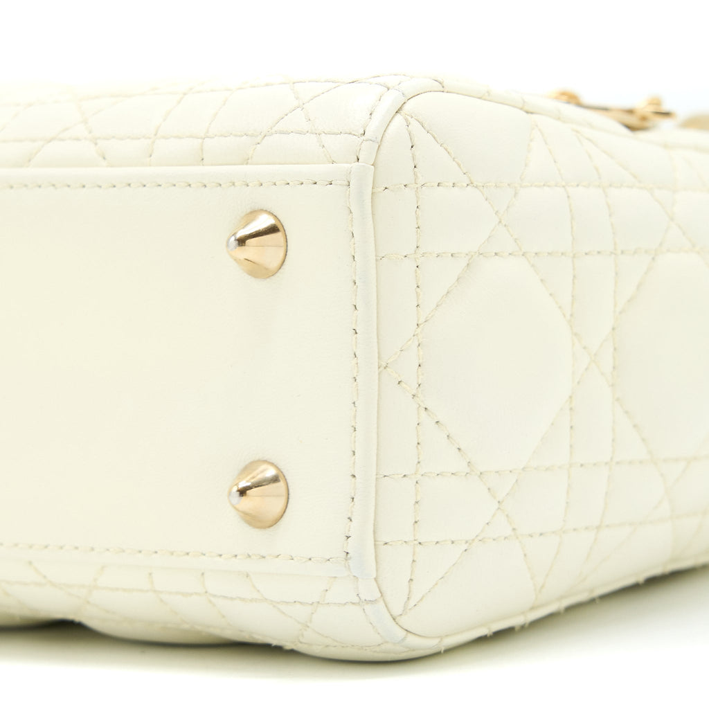 DIOR SMALL LADY DIOR MY ABCDIOR BAG LAMBSKIN WHITE LGHW
