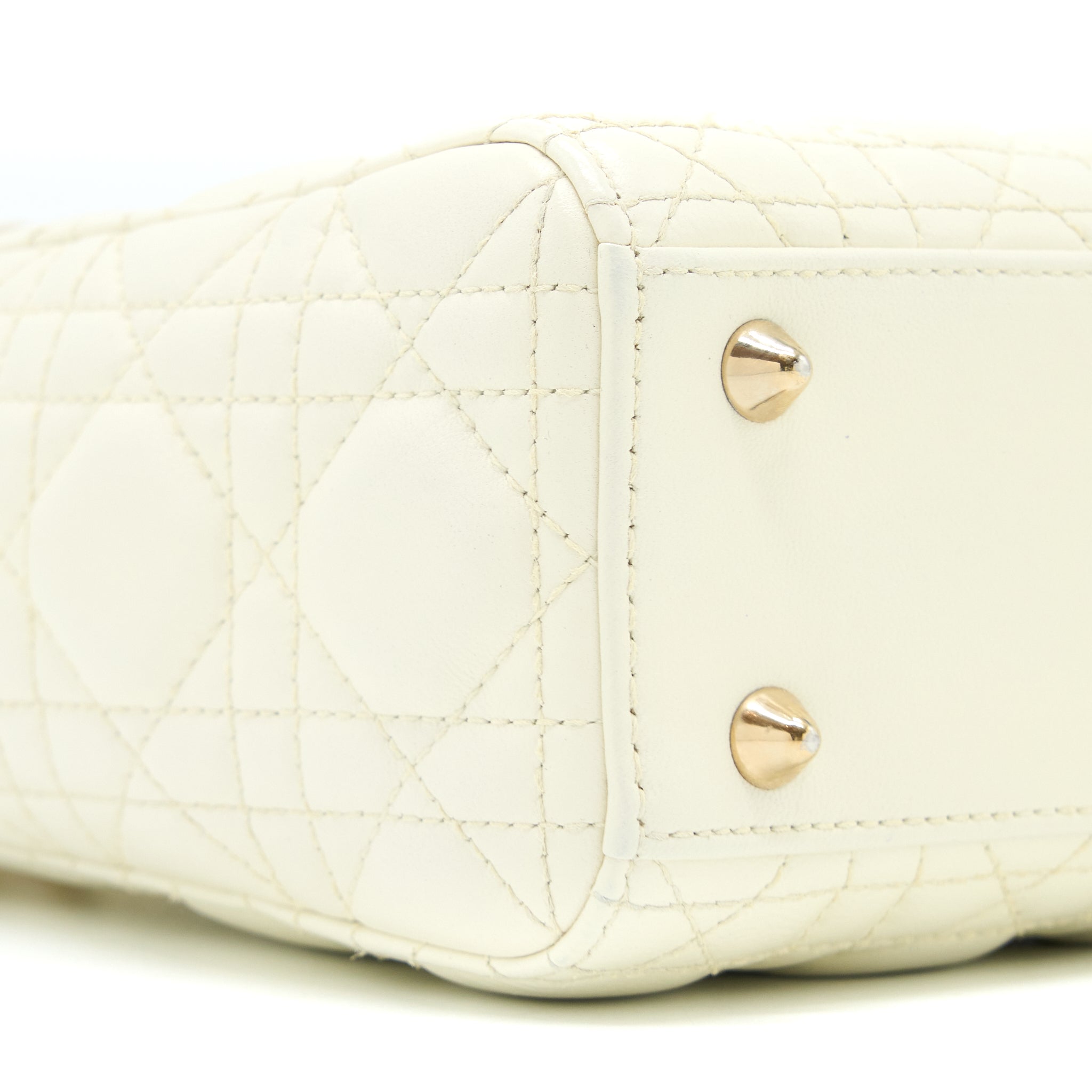 DIOR SMALL LADY DIOR MY ABCDIOR BAG LAMBSKIN WHITE LGHW