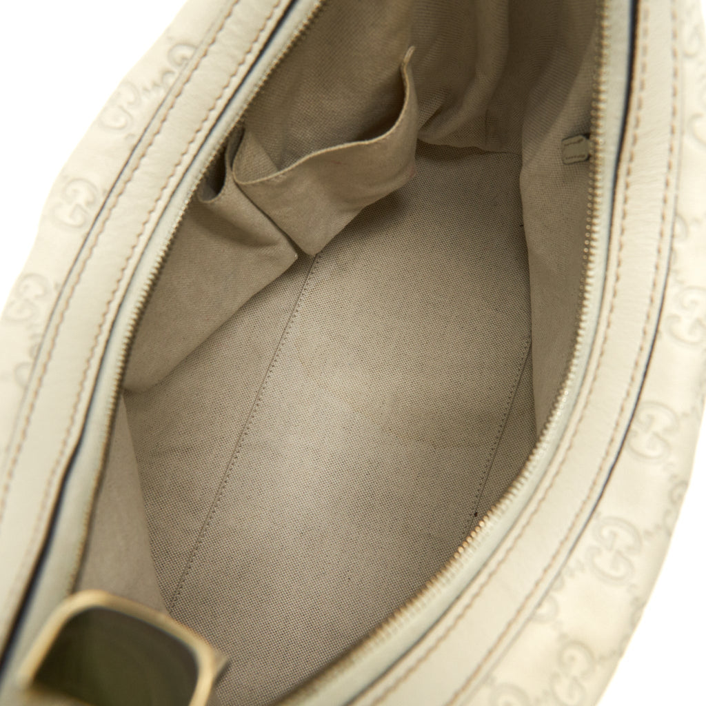 GUCCI VINTAGE SHOULDER BAG WHITE/EXTRA WALLET