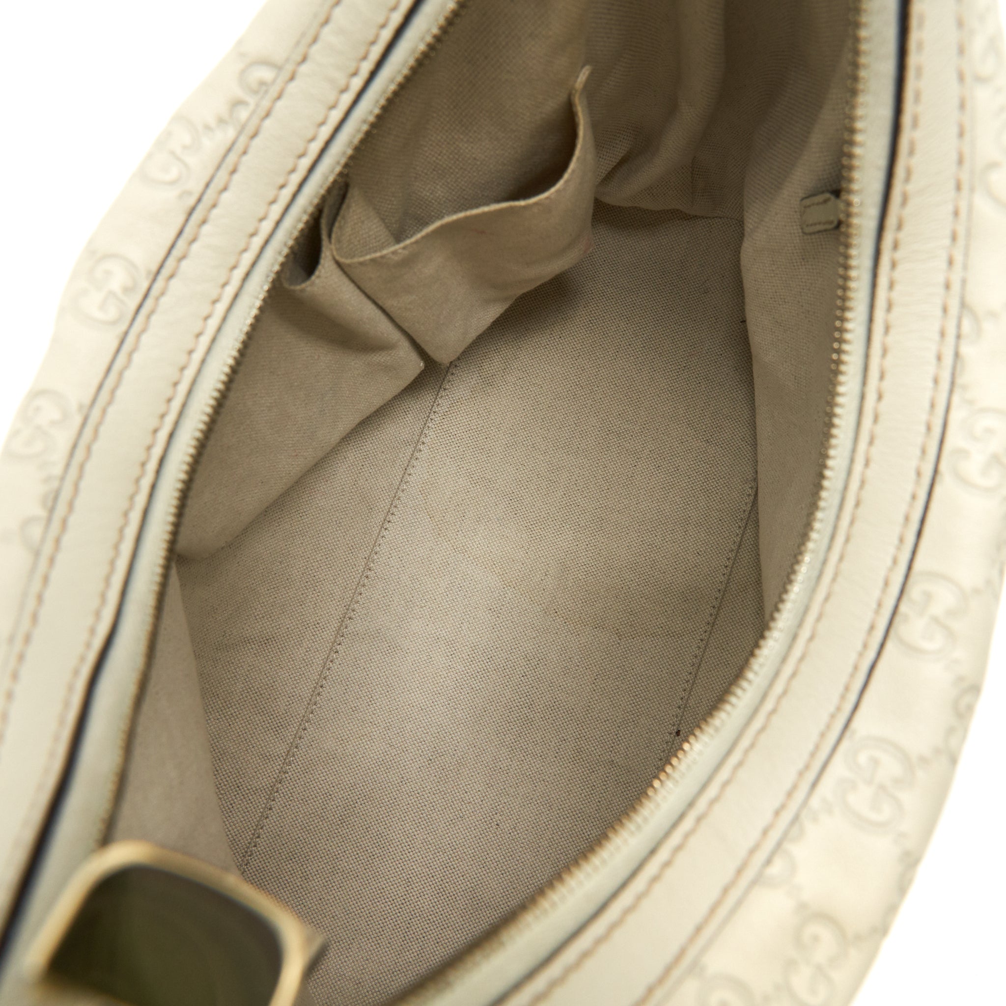 GUCCI VINTAGE SHOULDER BAG WHITE/EXTRA WALLET
