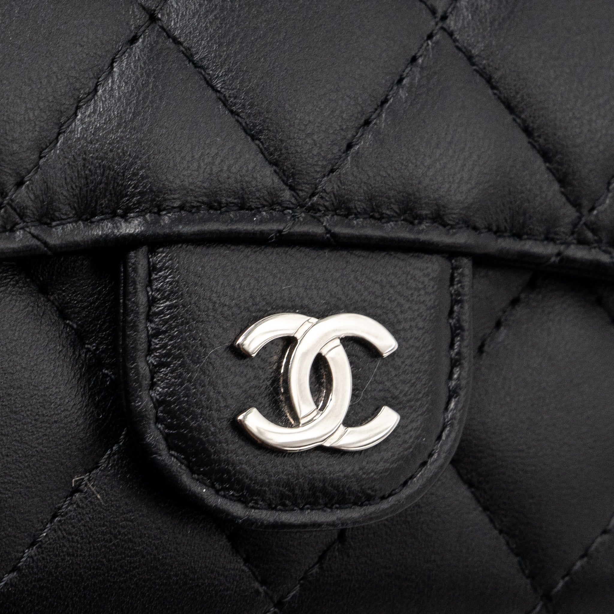 CHANEL CLASSIC FLAP CARD HOLDER LAMBSKIN BLACK SHW