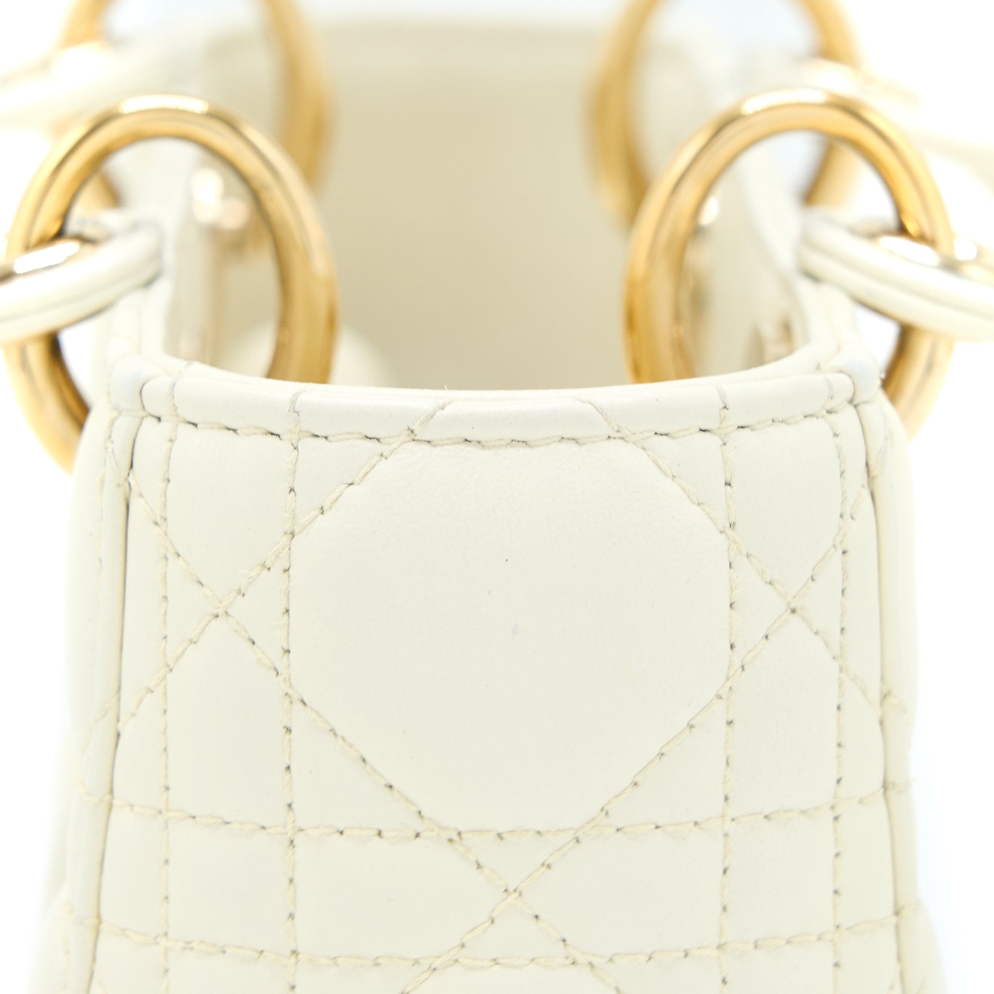 DIOR SMALL LADY DIOR MY ABCDIOR BAG LAMBSKIN WHITE LGHW