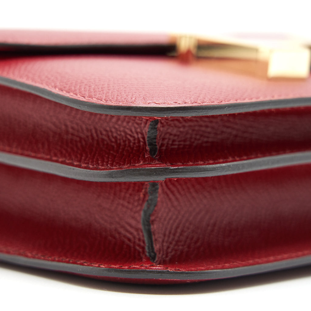HERMES MINI CONSTANCE BAG ROUGE GRENADE EPSOM LEATHER