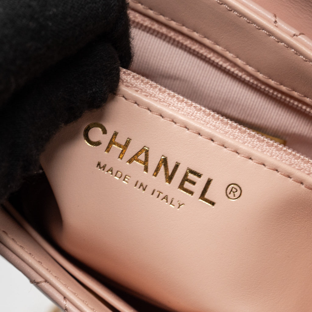 CHANEL 23K MINI SHOPPING TOTE / KELLY BAG CALFSKIN PINK GHW (MICROCHIP)
