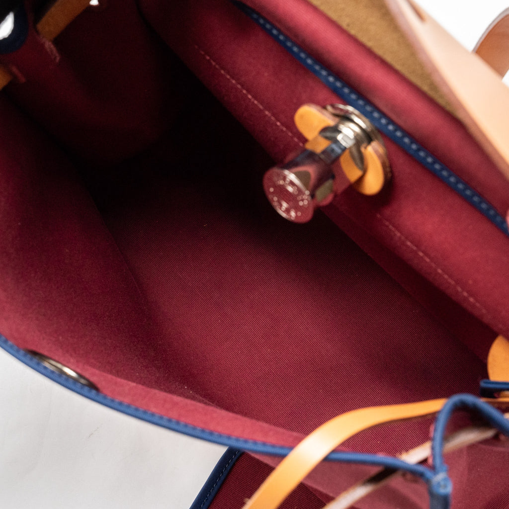 HERMES HERBAG 31 ZIP BAG CANVAS/HUNTER LEATHER MULTICOLOUR SHW