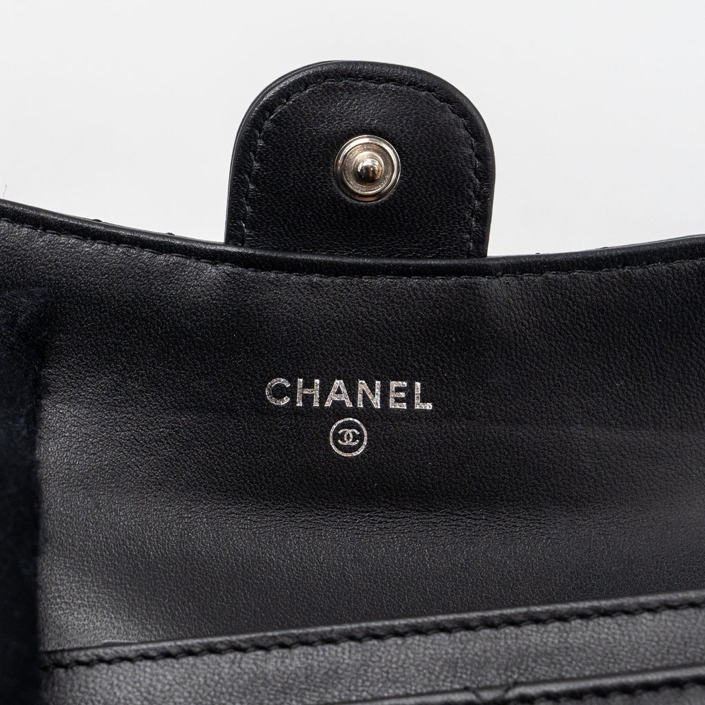 CHANEL CLASSIC FLAP CARD HOLDER LAMBSKIN BLACK SHW