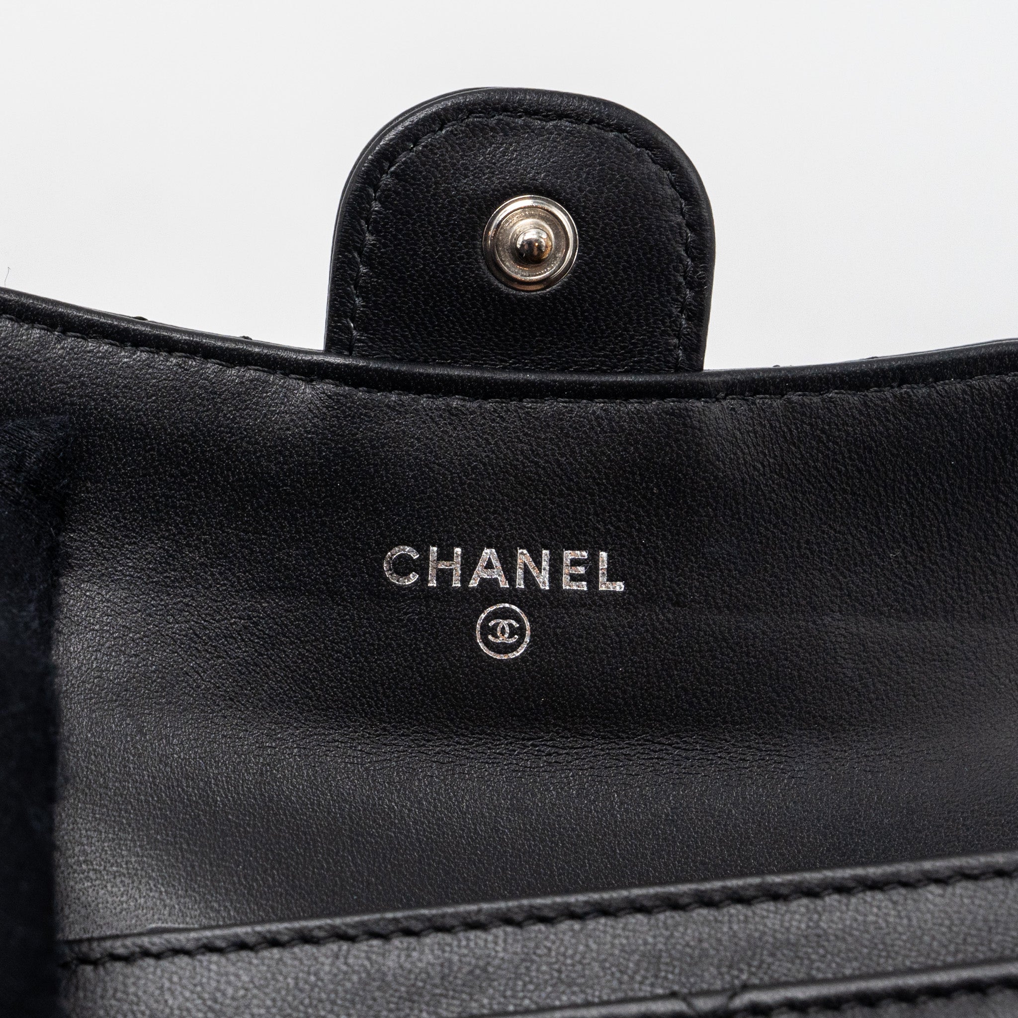 CHANEL CLASSIC FLAP CARD HOLDER LAMBSKIN BLACK SHW