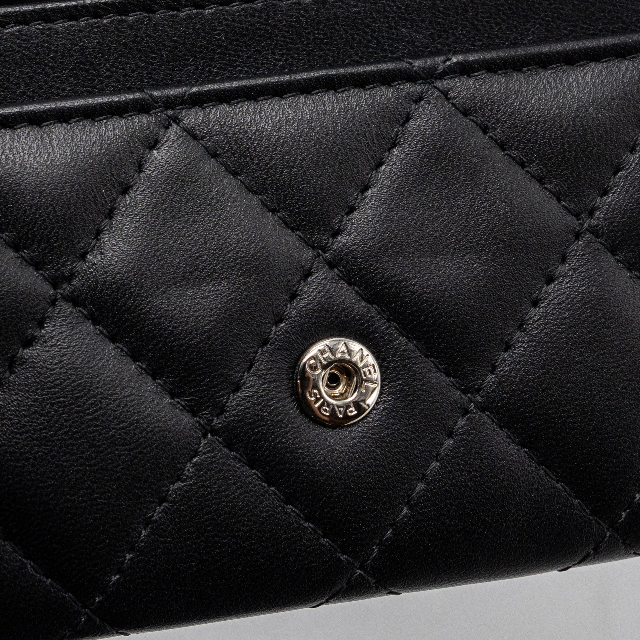 CHANEL CLASSIC FLAP CARD HOLDER LAMBSKIN BLACK SHW