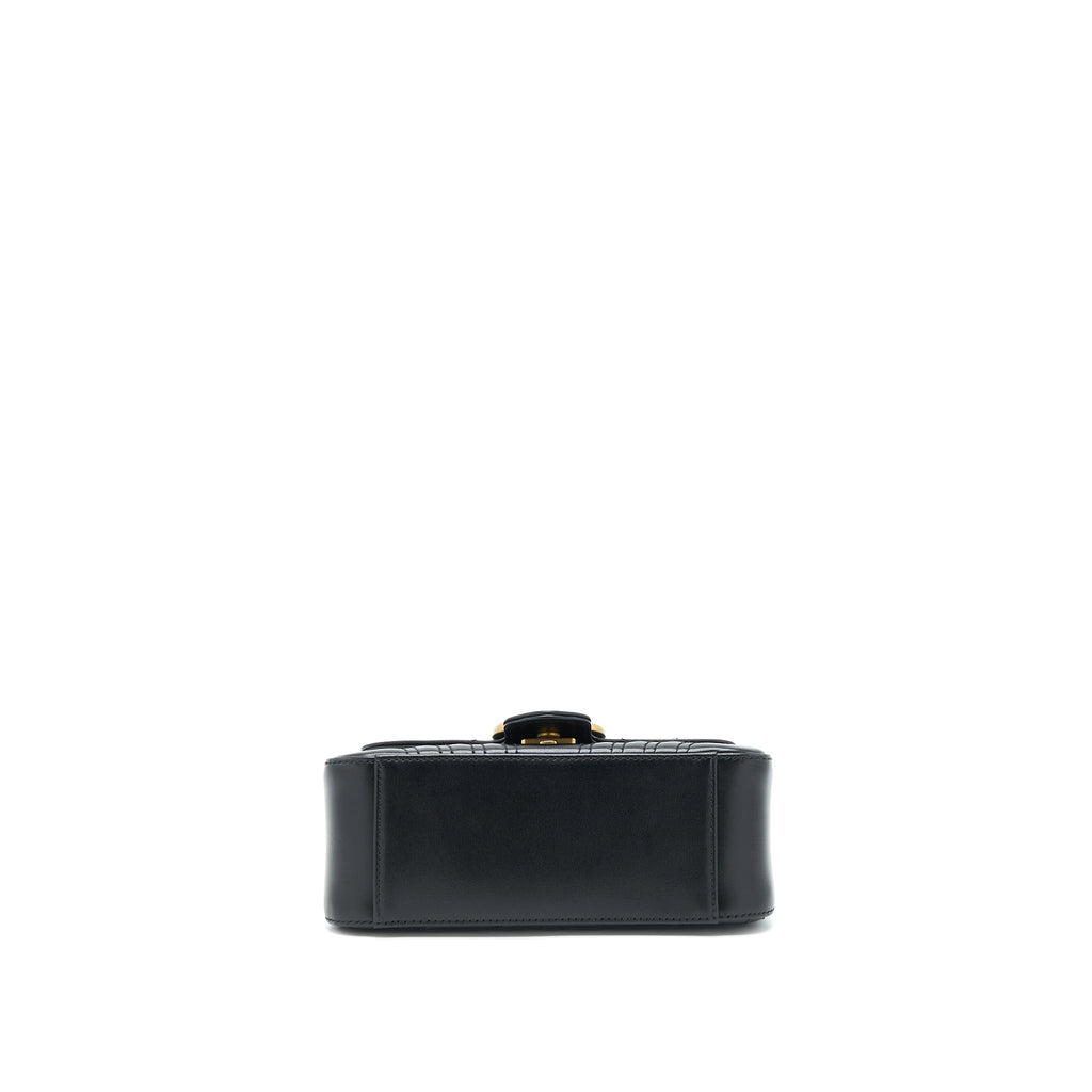 GUCCI GG MARMONT MINI TOP HANDLE BAG CALFSKIN BLACK GHW