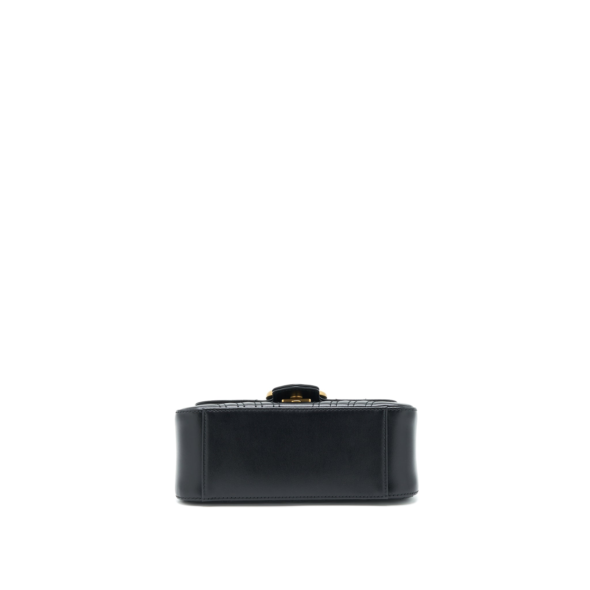 GUCCI GG MARMONT MINI TOP HANDLE BAG CALFSKIN BLACK GHW