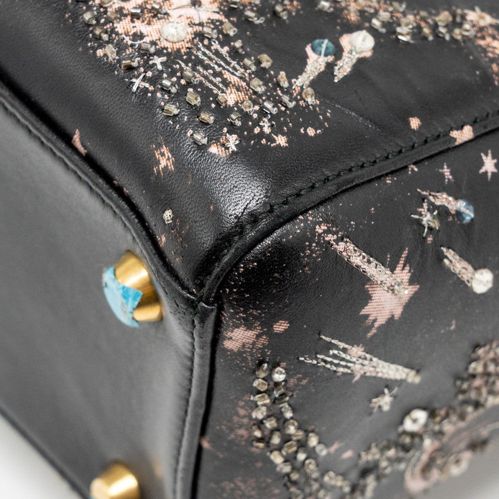 DIOR MEDIUM LADY DIOR I FEEL BLUE LIMITED EDITION EMBELLISHED LAMBSKIN MULTICOLOUR GHW