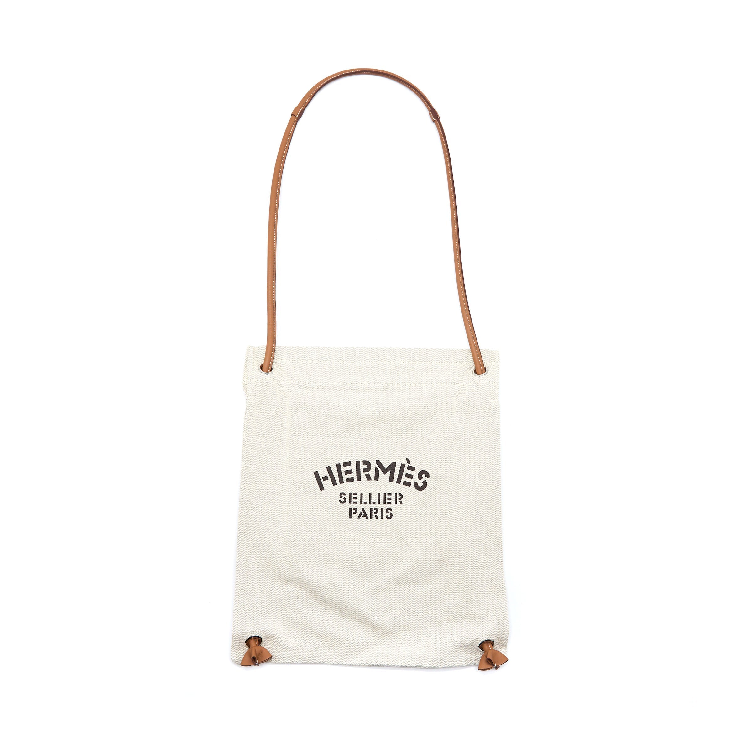 HERMES ALINE GROOMING BAG CANVAS/SWIFT BEIGE SHW